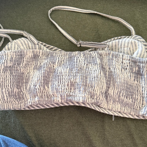 Free People One Striped Blue and White Women's Top - Picture 4 of 4